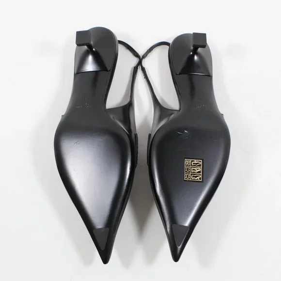 Miu Miu Kitten Heel Slingback Pump - Black 38EU - Picture 4 of 5